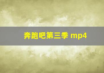 奔跑吧第三季 mp4